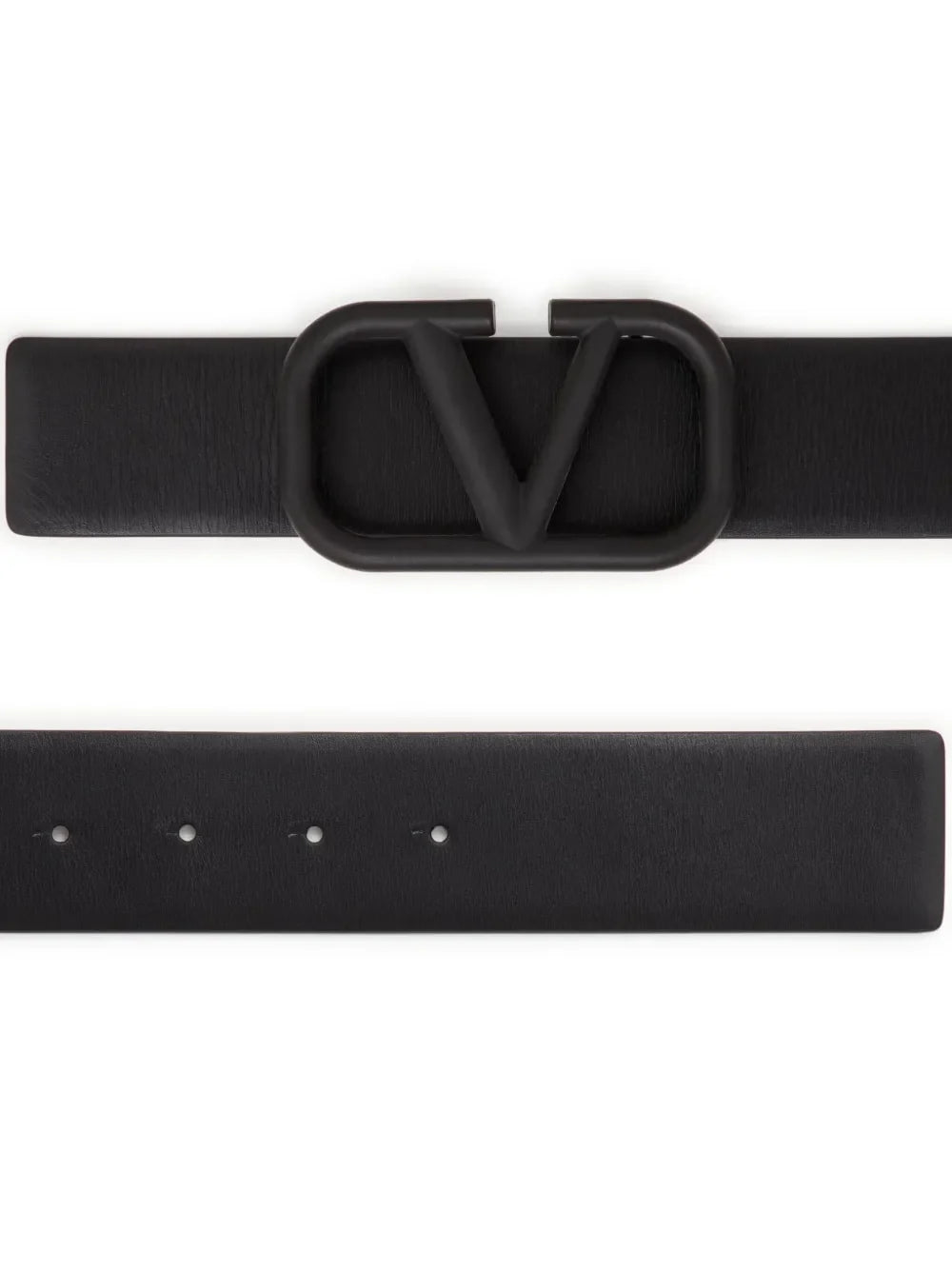 Valentino Black Leather VLOGO Belt