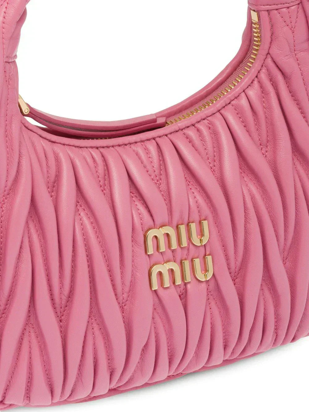 Miu Miu Bag | Wander Shoulder Bag in Matelassé Nappa Leather "Pink"
