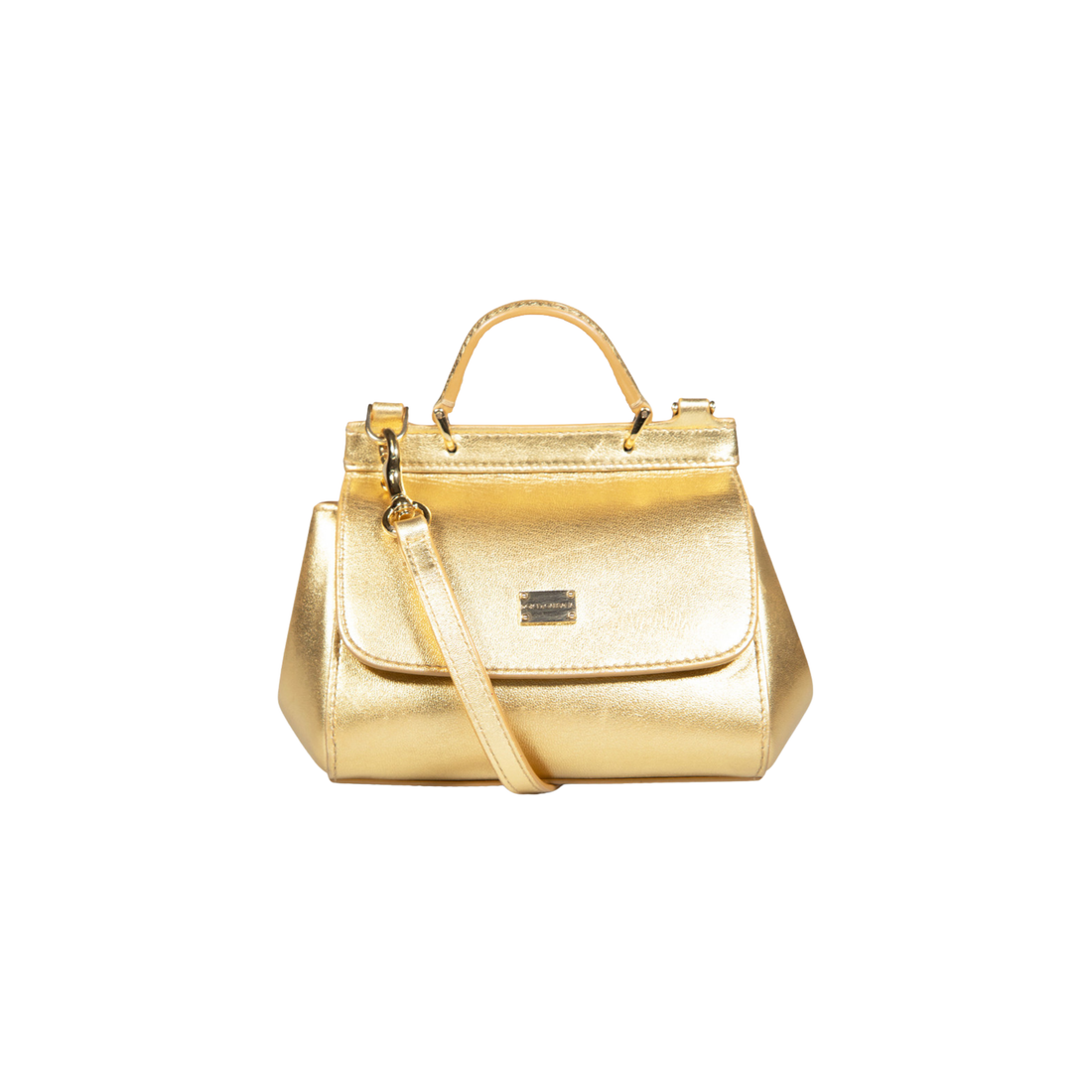 Dolce & Gabbana | Gold Leather Sicily Top-Handle