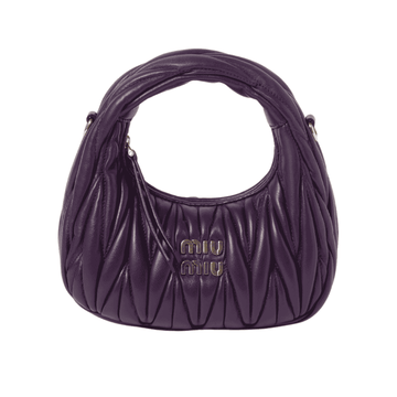 Miu Miu Bag | Wander matelassé nappa leather hobo mini-bag "Voilet"