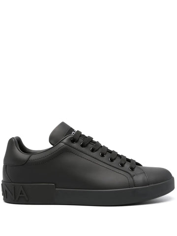 Dolce & Gabbana Portofino leather sneakers Black