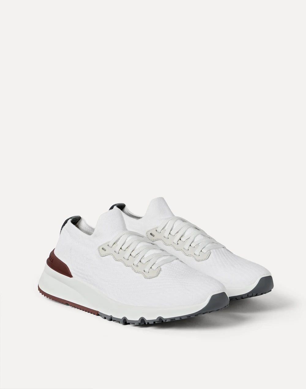 Cotton knit and semi-polished calfskin