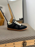 Maison Margiela Two-Tone Leather & Suede Sneakers – Black Low-Tops