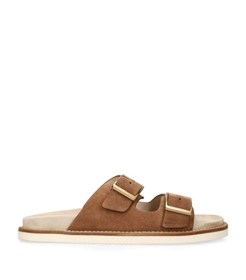 Previous image 4 / 4  Brunello Cucinelli Suede Double-Strap Sandals