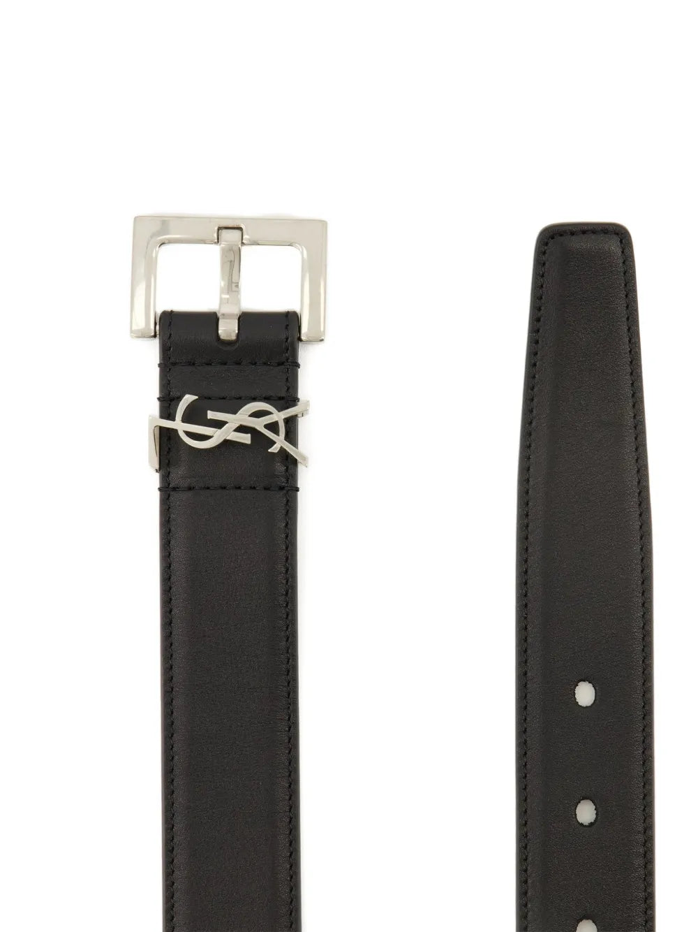 Saint Laurent Cassandre logo leather belt