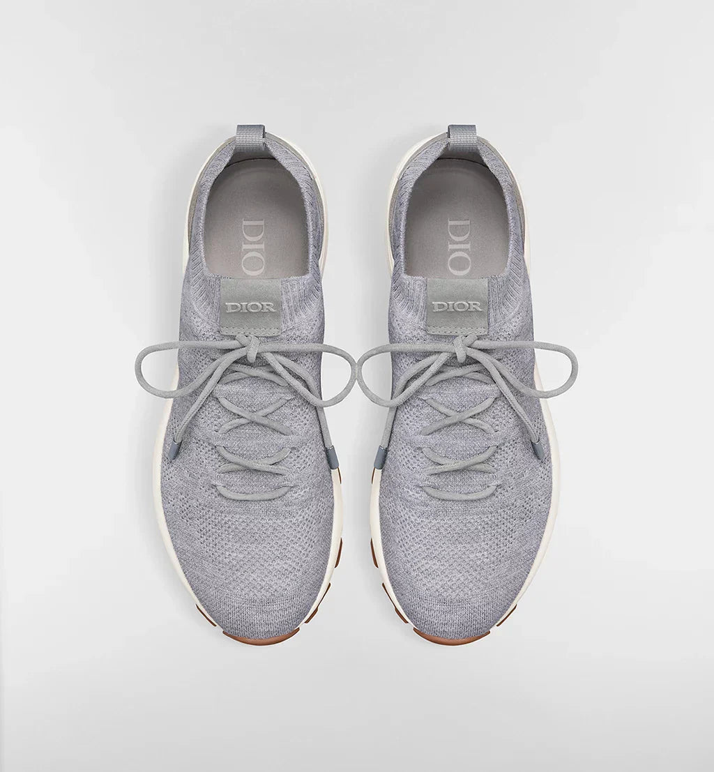 Dior Gray Cannage Cashmere, Wool and Silk Knit with Dior Gray Suede Calfskin