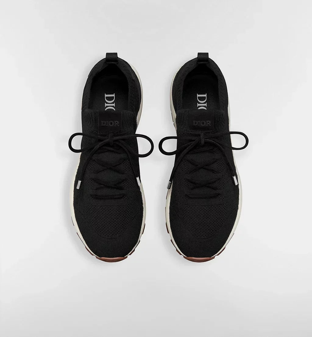 Black Cannage Cashmere, Wool and Silk Knit with Black Suede Calfskin