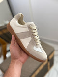 MM6 Maison Margiela Retro GAT-Inspired Sneakers – Black Leather with Beige Sole (Unisex)