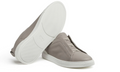 Zegna SECONDSKIN Triple Stitch leather sneakers Light Grey