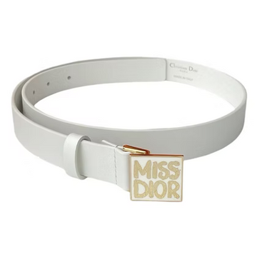 Christian Dior Miss Dior leather belt White