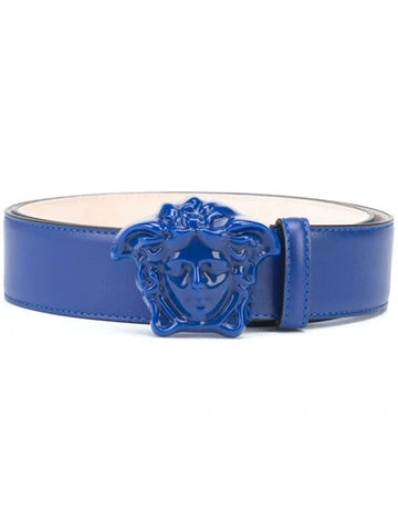 Versace Pre-Loved  Medusa buckle belt Blue
