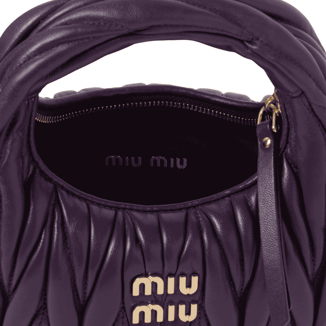 Miu Miu Bag | Wander matelassé nappa leather hobo mini-bag "Voilet"