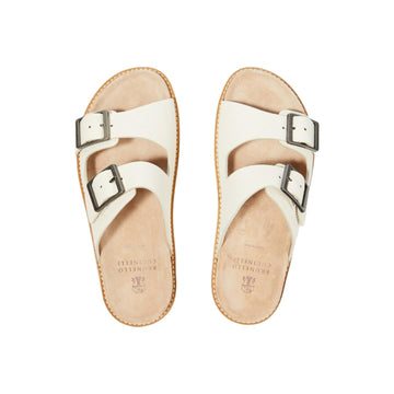 white double-strap sandals Brunello Cucinelli