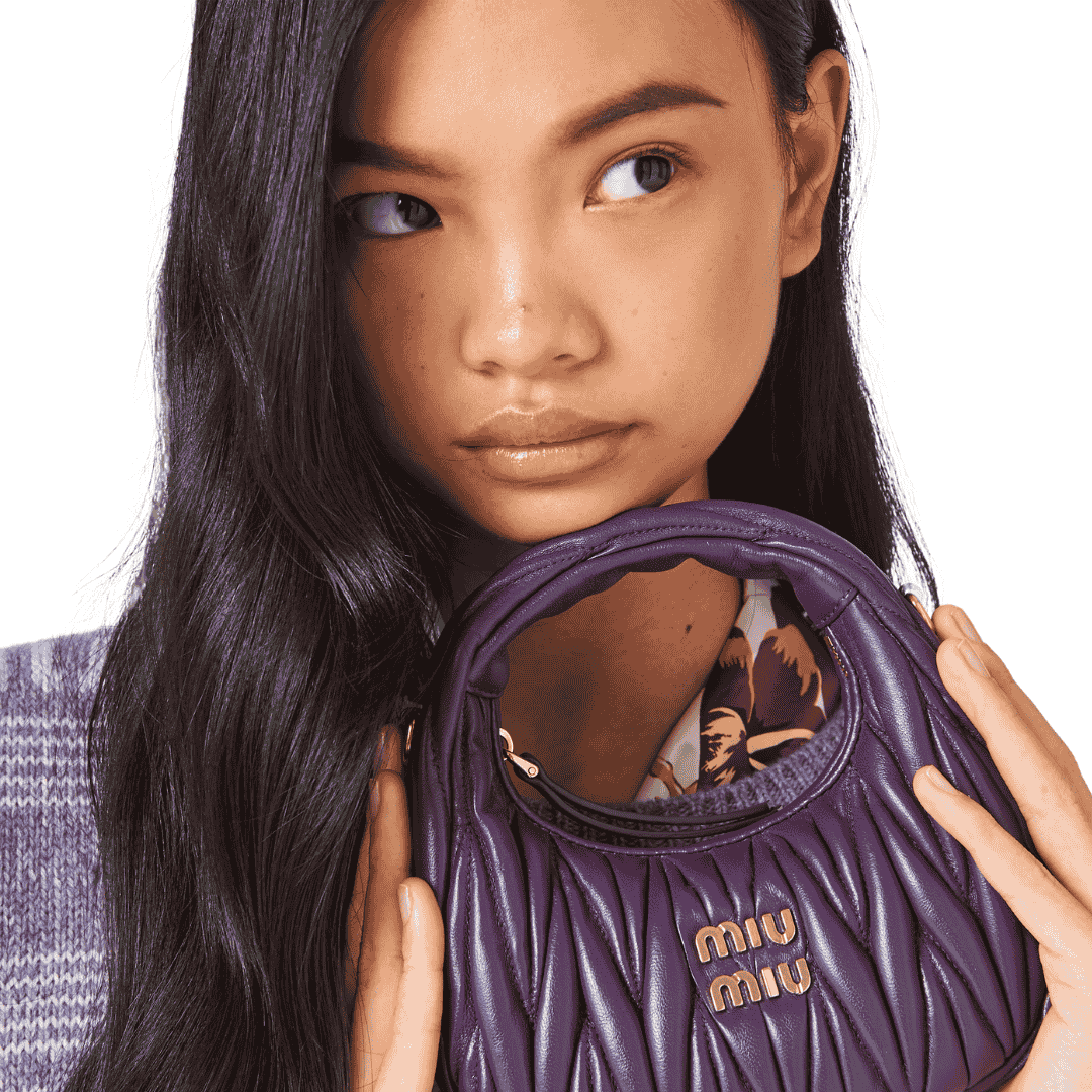 Miu Miu Bag | Wander matelassé nappa leather hobo mini-bag "Voilet"