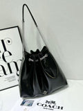 Coach Bag | Quilted Leather Chain Bucket Black Gold