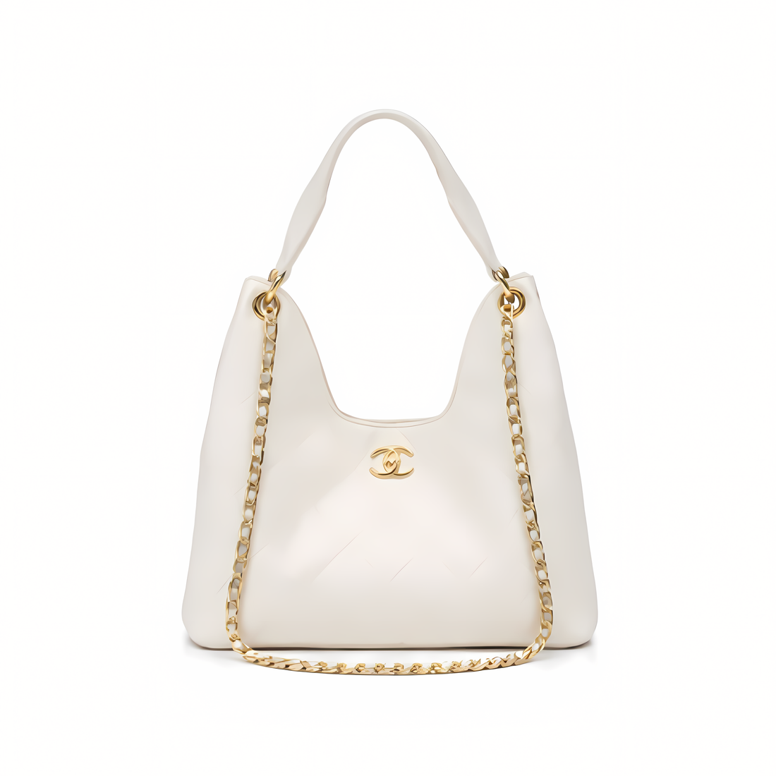 Chanel Bag | 25 Medium Hobo Light Beige Quilted Caviar