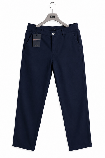 Premium Cotton Chino Pants - Navy Blue