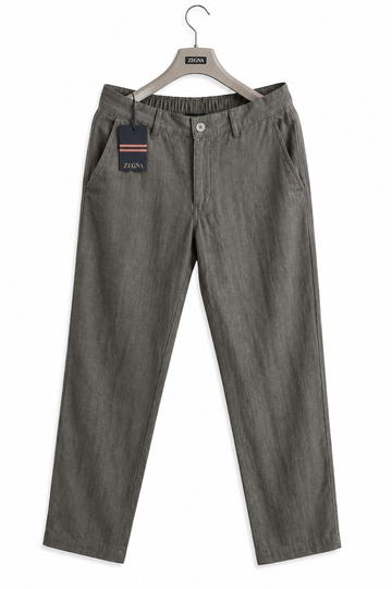 Premium Linen Blend Pants - Stone Grey