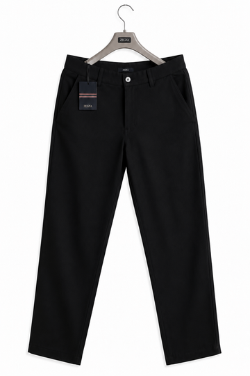 Premium Cotton Chino Pants - Black