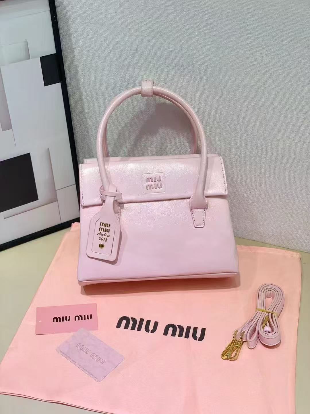 Miu Miu Bag | Solitaire Shiny Leather Pink