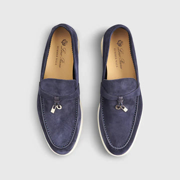 Loro Piana Summer Charms Walk Suede Argo Blue Melange| Women's