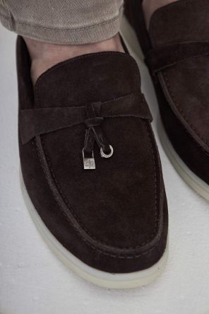 Loro Piana Summer Charms Walk suede chocolate brown