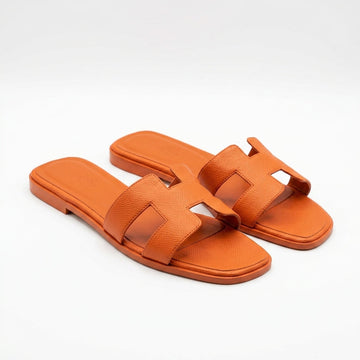 Hermès Women Oran Flat Slides | Orange