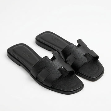 Hermès Women Oran Flat Slides | Black