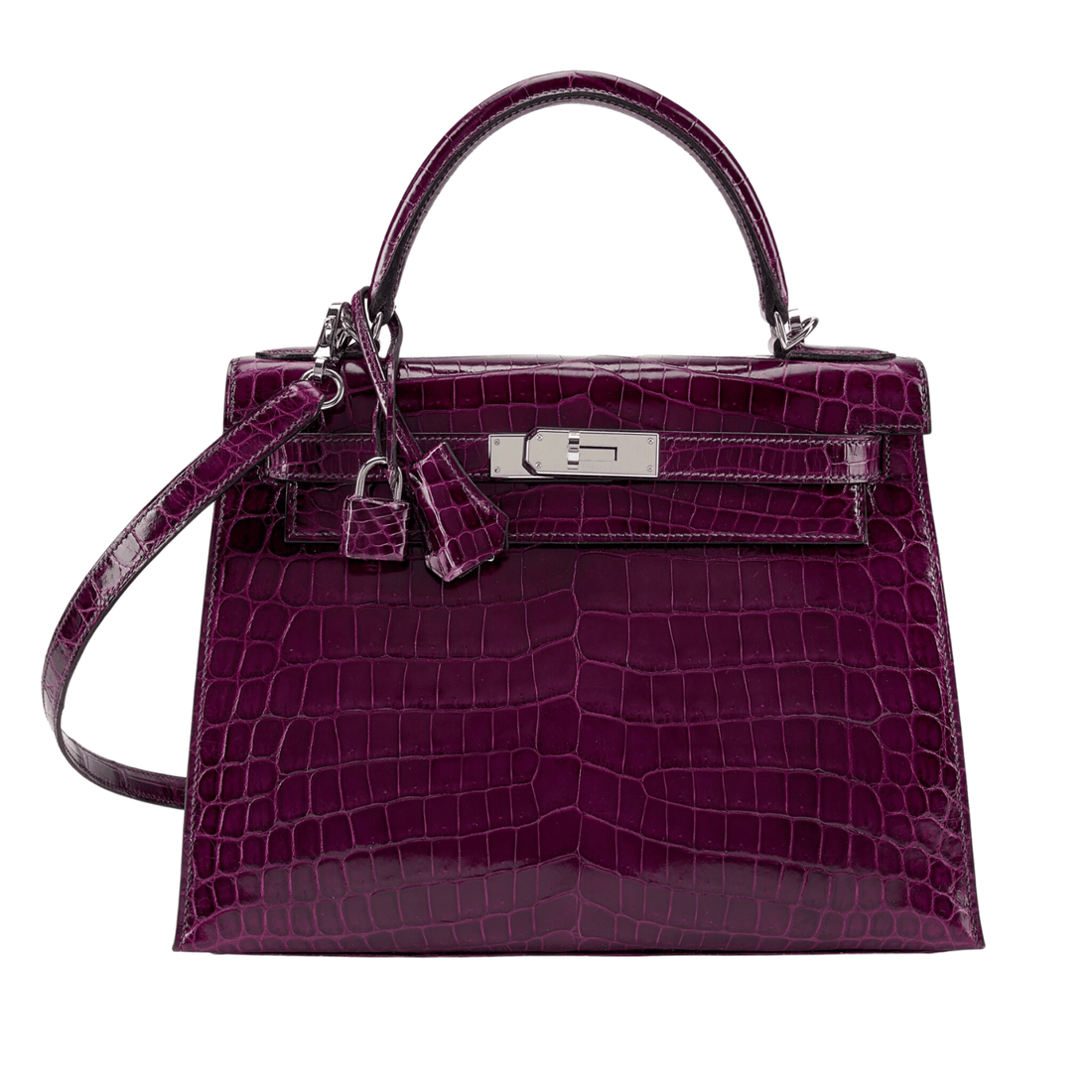 Hermès Bag | Kelly Handbag Made From Crocodile Mahroon Color