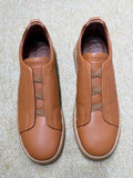 Zegna Foliage Deerskin Triple Stitch Sneakers