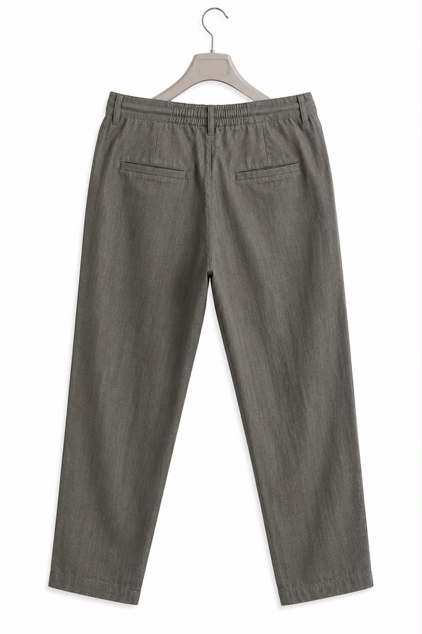 Premium Linen Blend Pants - Stone Grey