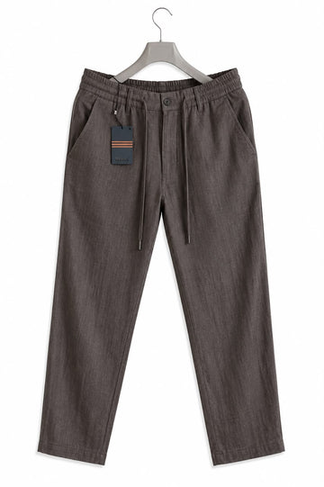 Premium Linen Drawstring Pants - Coffee Brown