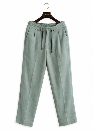 Premium Linen Drawstring Pants - Sage Green