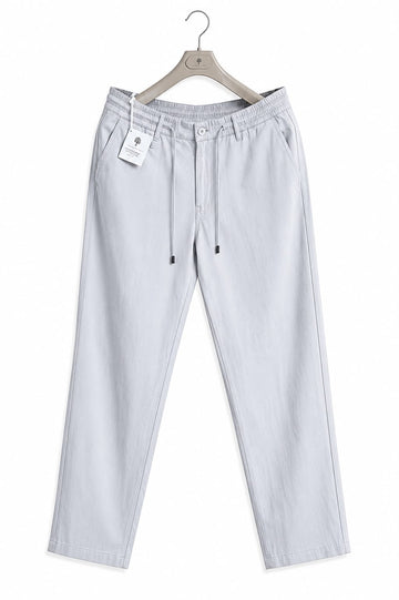 Premium Linen Drawstring Pants - Light Blue