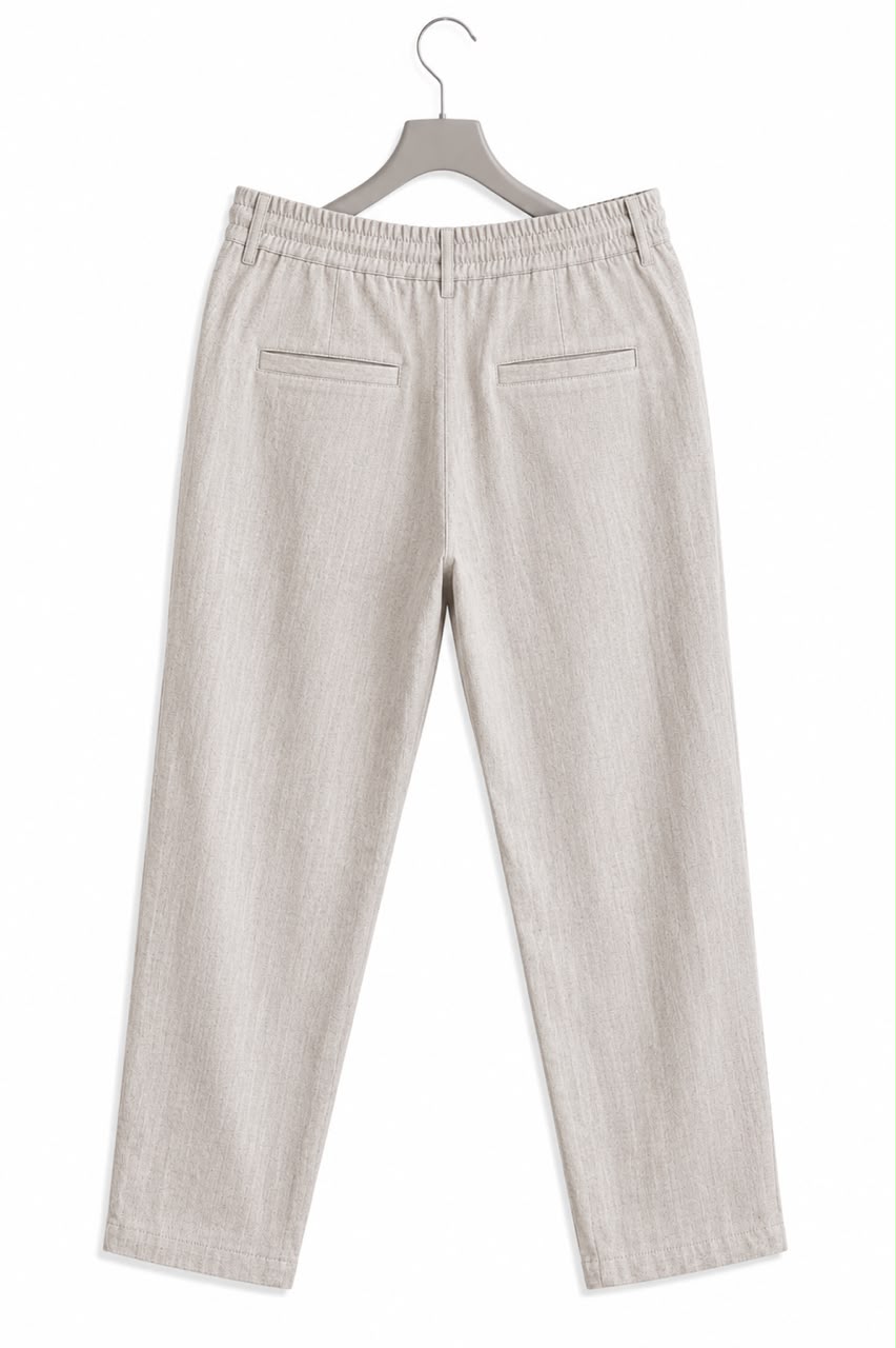 Premium Linen Drawstring Pants - Sand Beige