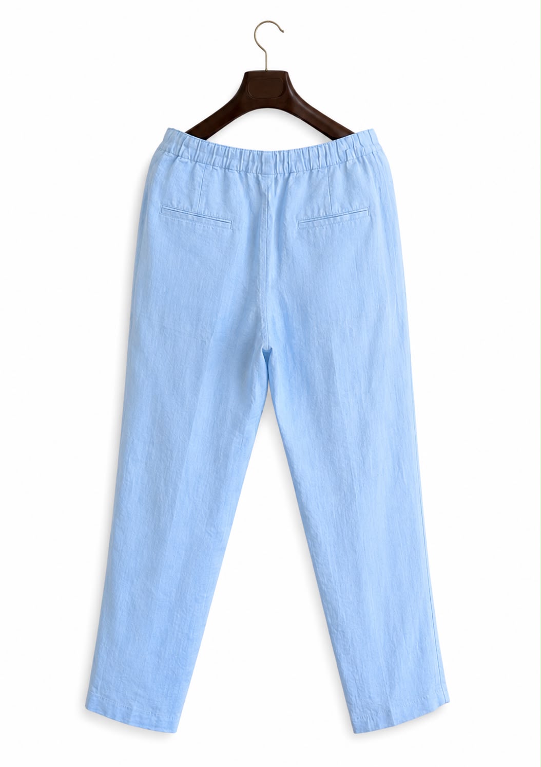 Premium Linen Drawstring Pants - Sky Blue