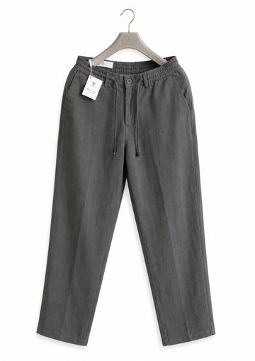 Premium Drawstring Tapered Pants – Charcoal Gray