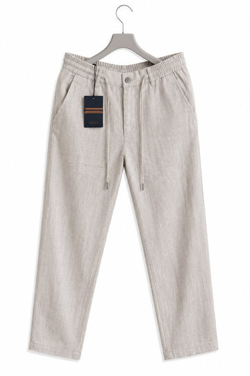 Premium Linen Drawstring Pants - Sand Beige