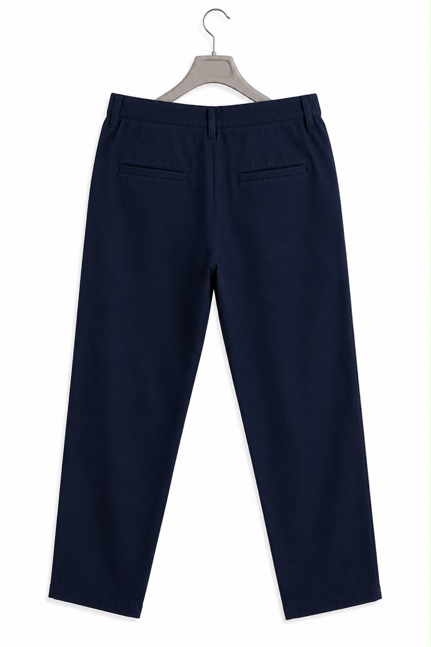 Premium Cotton Chino Pants - Navy Blue