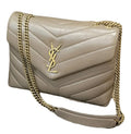 Saint Laurent Bag | Loulou Small Chain Bag In Taupe Or Beige Calfskin Leather
