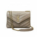 Saint Laurent Bag | Loulou Small Chain Bag In Taupe Or Beige Calfskin Leather