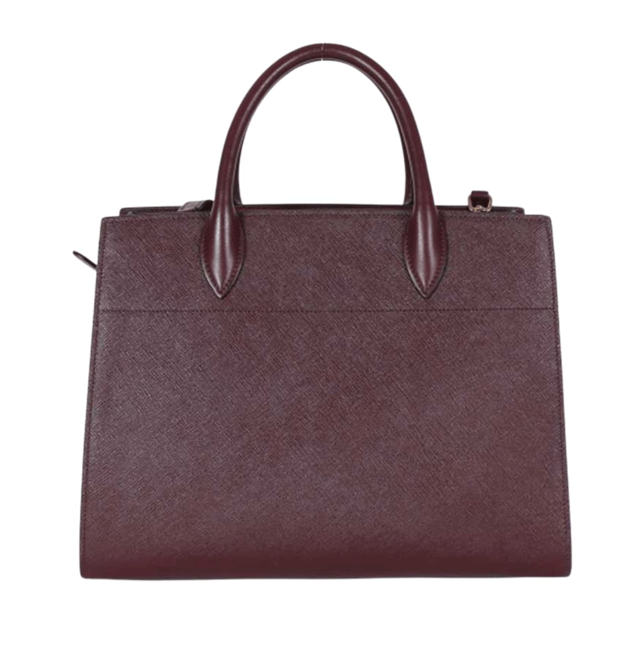 Prada Bag | Bibliotheque Saffiano City Leather Tote Handbag In A Burgundy Color