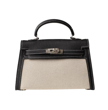 Hermès Bag | Mini Kelly 2 Black White Canvas