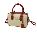 Miu Miu Bag | Straw Zip-up Handbag With Red Leather Trim And Handles