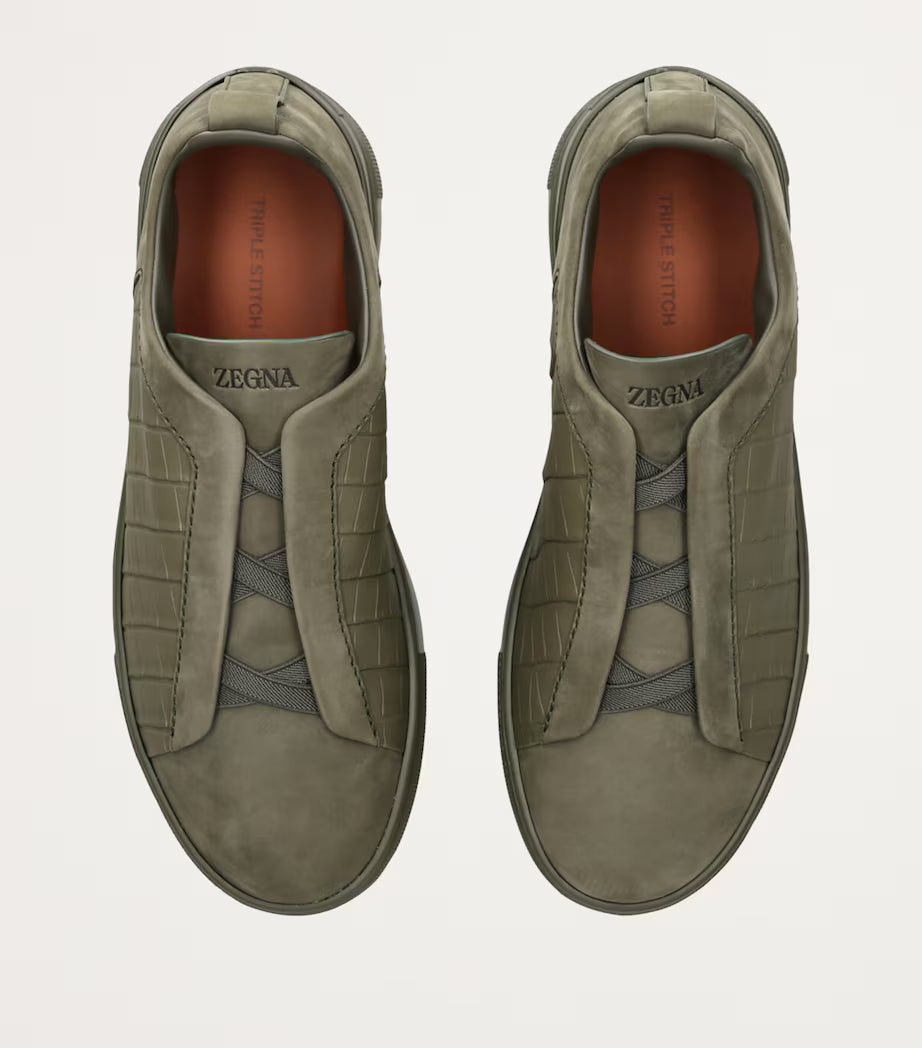 Zegna Crocodile Leather Triple Stitch SECONDSKIN