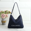 Chanel Bag | Maxi Hobo Ribbed Leather Blue