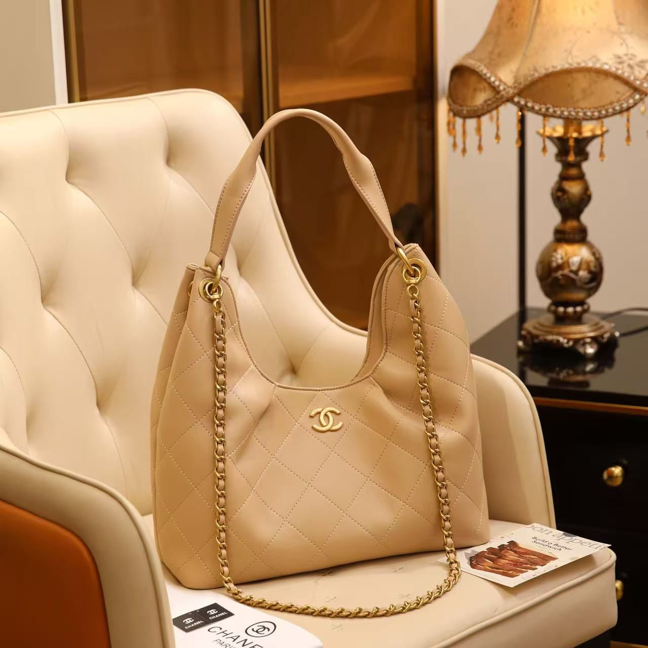 Chanel Bag | Hobo Handbag Calfskin Gold-Tone