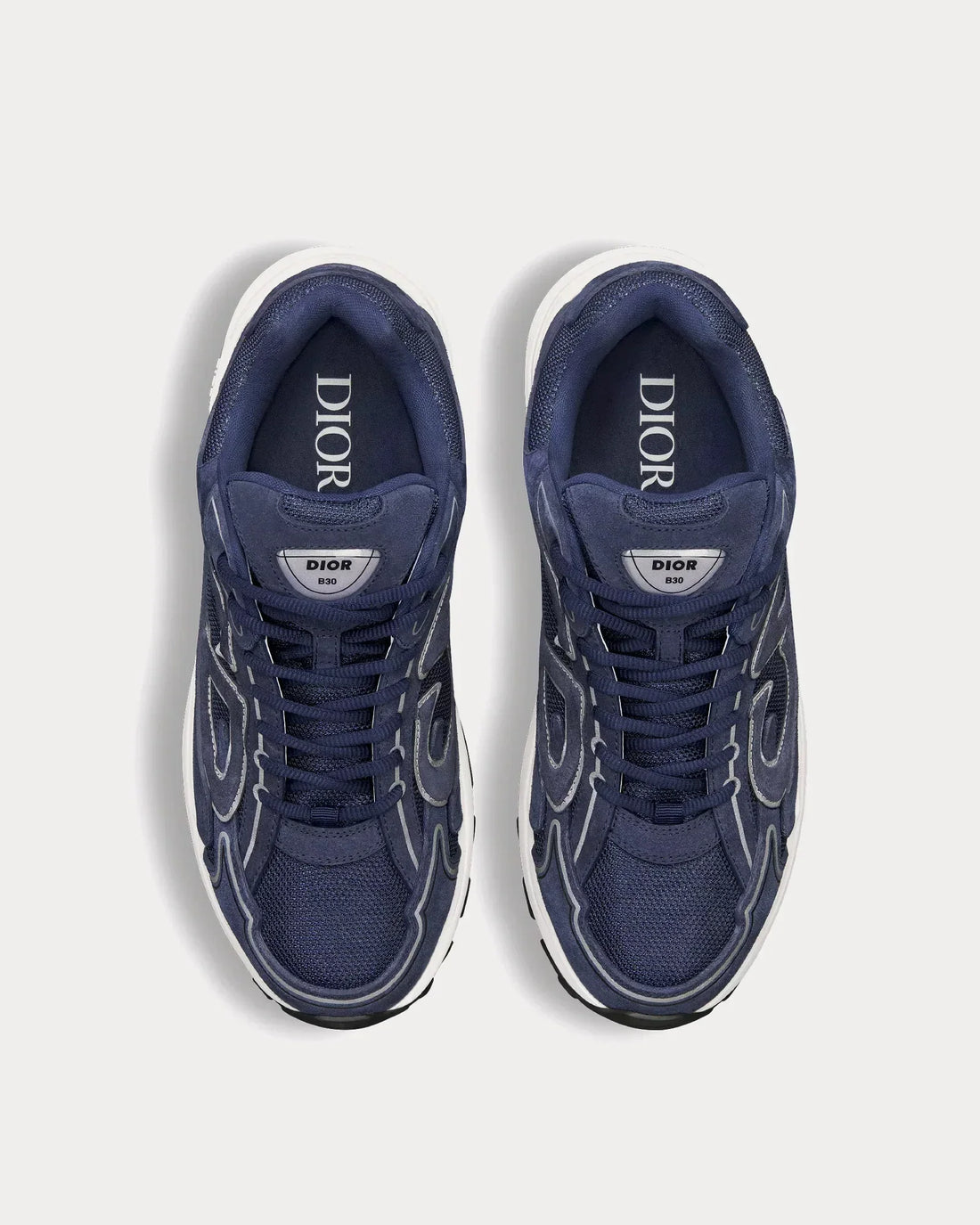 Dior - B30 Countdown Suede Navy Blue Low Top Sneakers