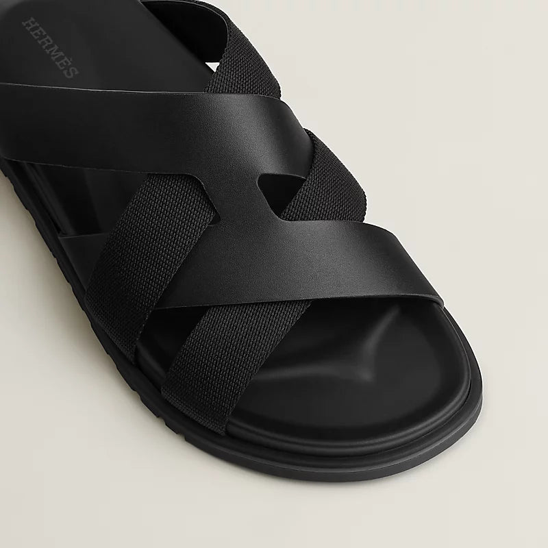Hermes Kazimir Sandal "Natural / Black"