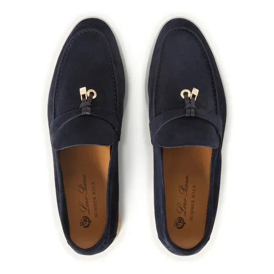 Loro Piana Summer Charms Suede Argo Blue Melange